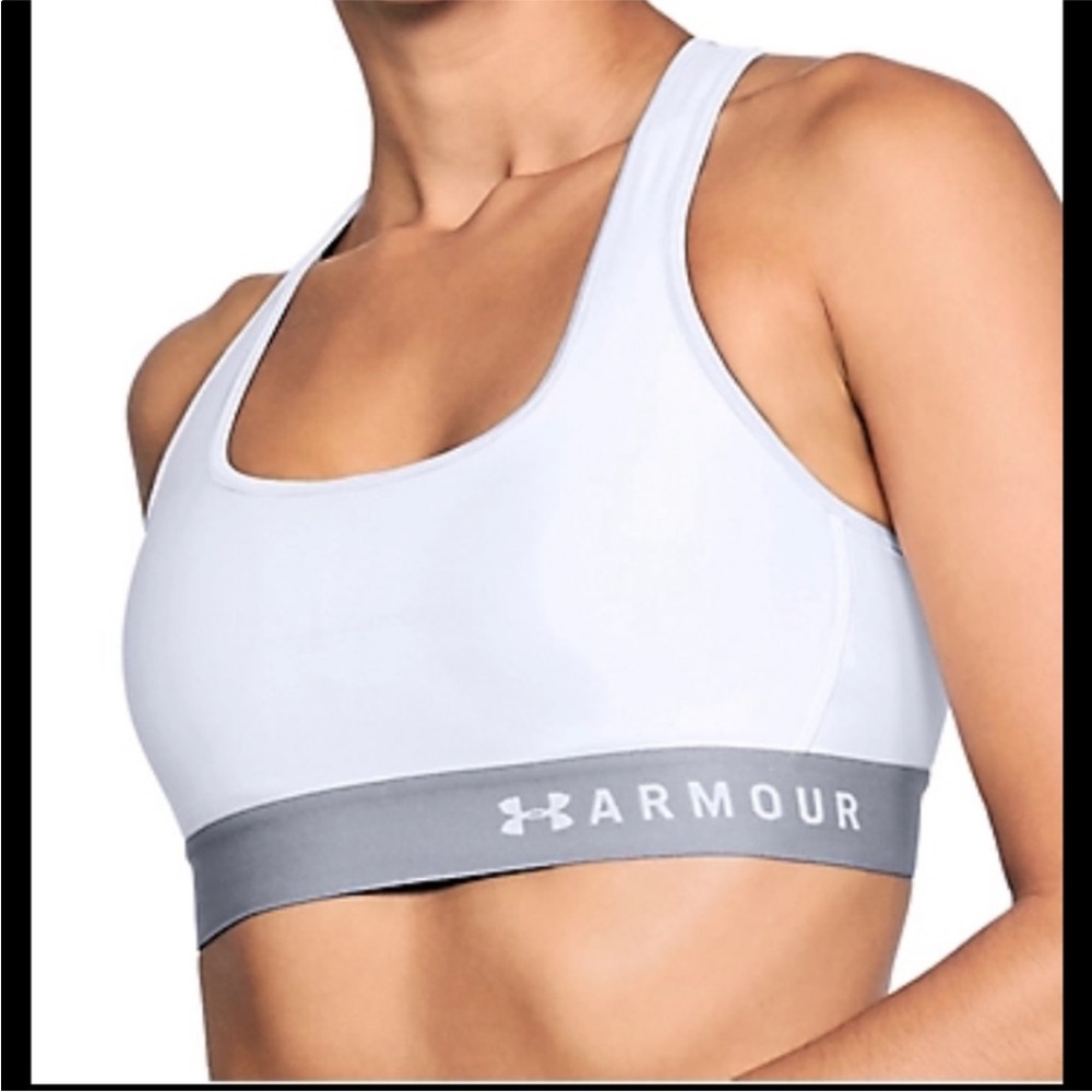 Under Armour Women's White and Gray Sports Bra